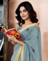 Vasthrlay Womens Printed Unstitched Dark Green Saree