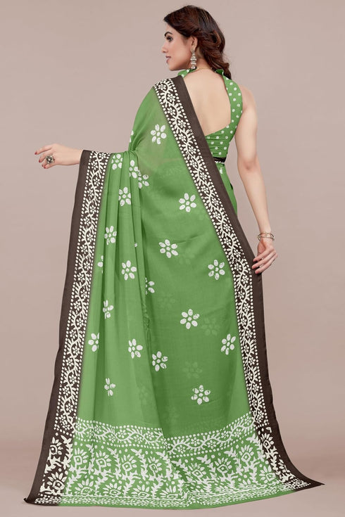 Vasthrlay Fashion Chiffon Printed Parrot Ethnic Wear