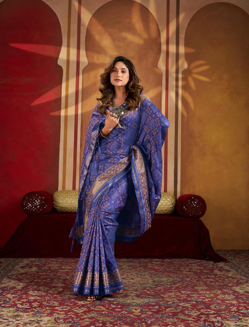 Vasthrlay Women's Kanjivaram Silk Unstitched Saree