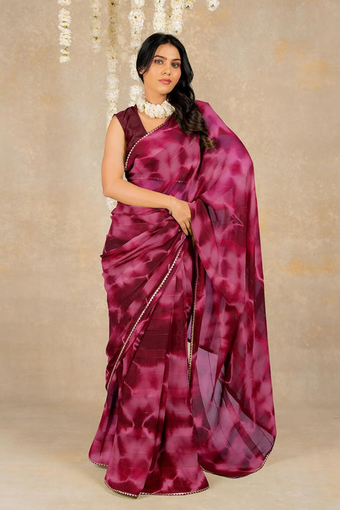 Vasthrlay Fashion Chiffon Shibori Printed Ethnic Wear