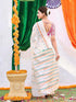 Vasthrlay Tricolor Printed White1 White Saree