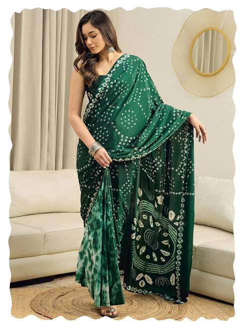 Vasthrlay Bandhani Printed Chiffon Unstitched Ethnic Wear