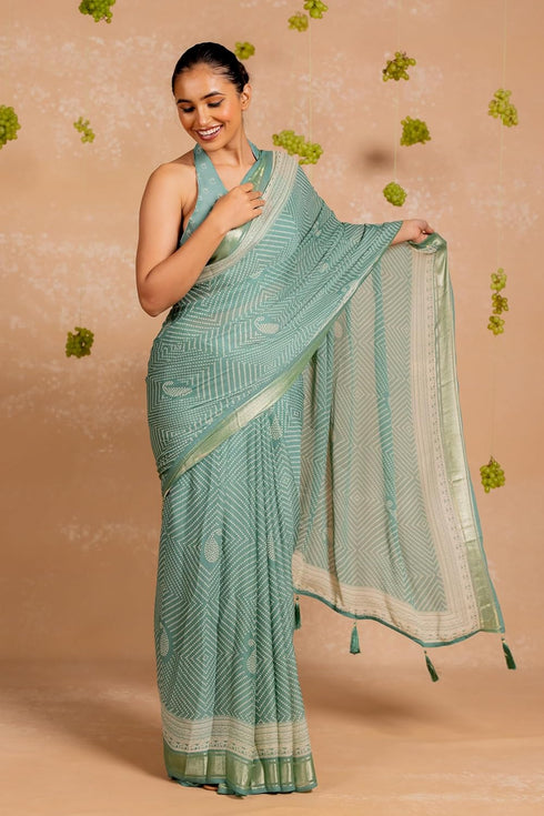 Vasthrlay Fashion Georgette Bandhani Printed Ethnic Wear