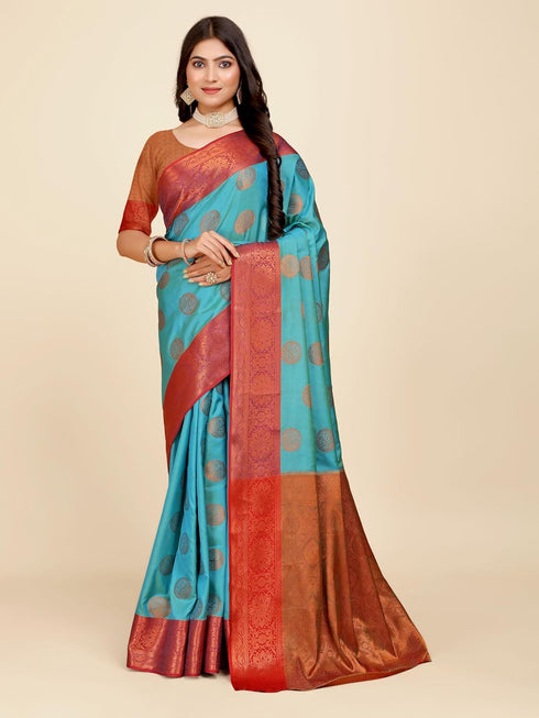Vasthrlay Banarasi Mehendi Ethnic Wear
