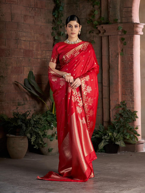 Vasthrlay Women's Kanjivaram Silk Unstitched Saree