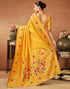 Vasthrlay Womens Paithani Unstitched Dark Green Saree