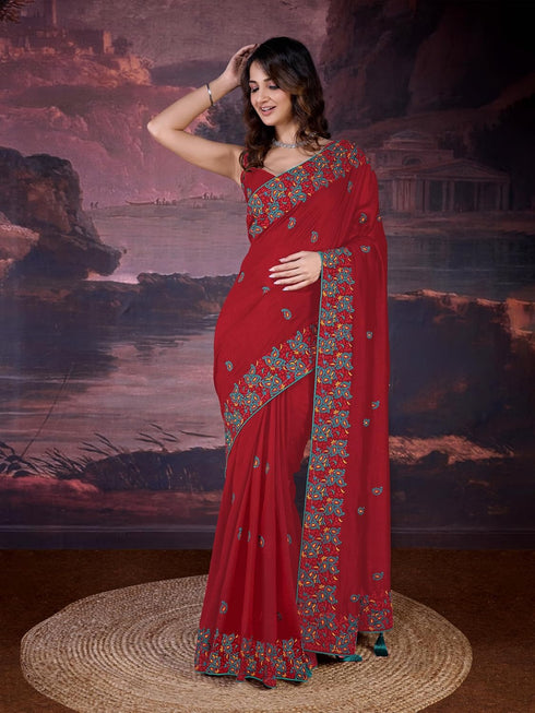 Vasthrlay Vichitra Heavy Embroidred Ethnic Wear