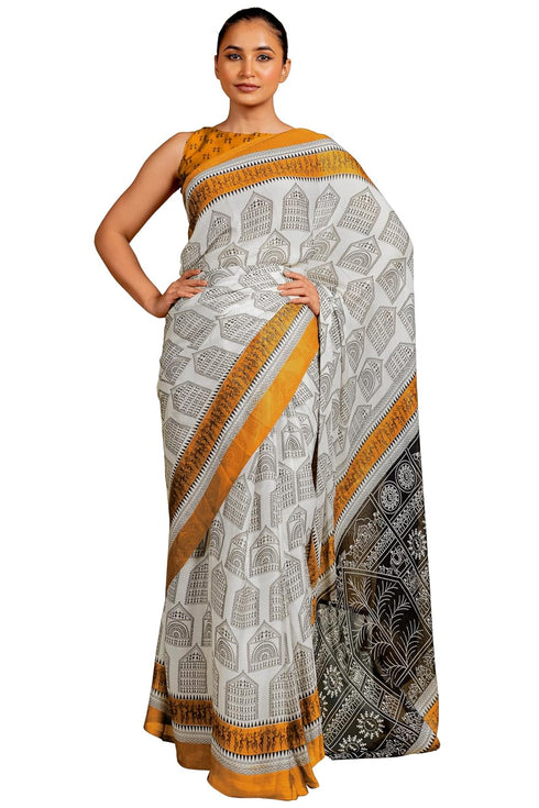 Vasthrlay Fashion Chiffon Geometric Printed Ethnic Wear