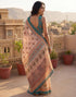 Vasthrlay Womens Printed Unstitched Olive Green Saree