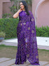 Vasthrlay Chiffon Printed Unstitched Teal Saree