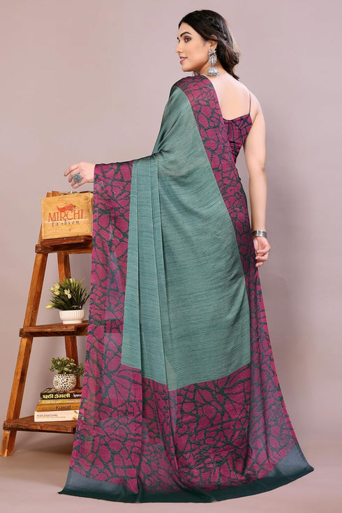 Vasthrlay Fashion Chiffon Abstrect Printed Ethnic Wear