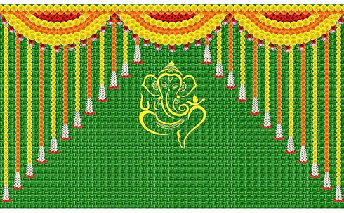 Backdrop Cloth Pooja Decoration Traditional