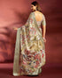 Vasthrlay Printed Jacquard Unstitched Rama Green Saree