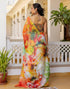 Vasthrlay Womens Printed Unstitched White Saree