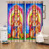 Eyelet Polyester Light Filtering God Printed Long Crush Curtains 7Ft | 2Pcs