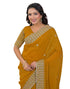 Vasthrlay Embroidery Scalloped Unstitched Maroon Saree