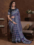Vasthrlay Weaving Printed Unstitched Dusty Pink Saree