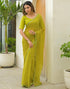 Vasthrlay Chiffon Blouse Maroon Saree