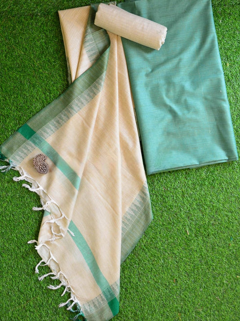 Vasthrlay Yellow Handwoven Unstitched Saree