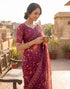 Vasthrlay Womens Printed Unstitched Purple Saree
