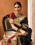 Vasthrlay Paithani Banarasi Unstitched Green Saree