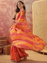 Vasthrlay Chiffon Bandhani Unstitched Purple Saree