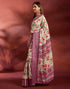 Vasthrlay Printed Jacquard Light Pista Green Saree With Unstitched Blouse Piece