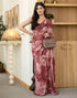 Vasthrlay Georgette Printed Unstitched Dusty Pink Saree