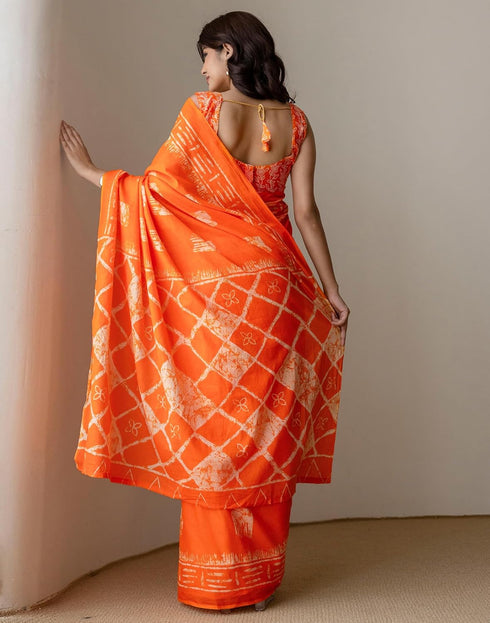 Vasthrlay Womens Cotton Printed Green Saree