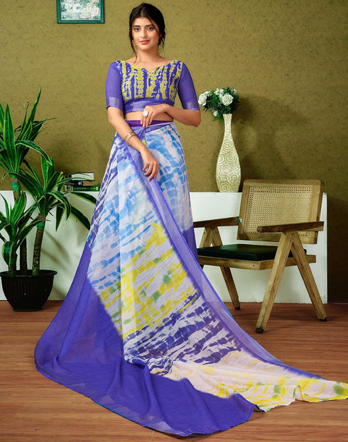 Vasthrlay Womens Cotton Printed Multicolor Saree