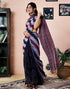 Vasthrlay Printed Chanderi Unstitched Teal Saree