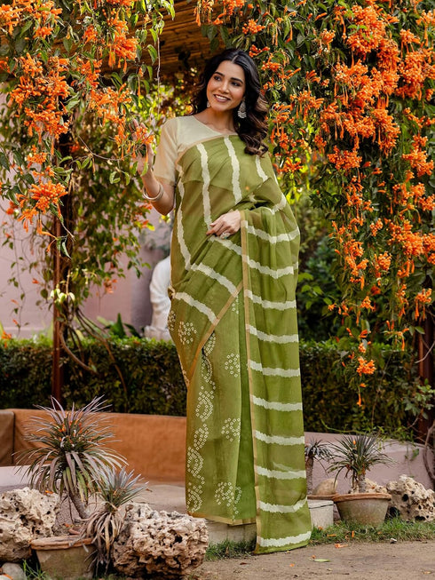 Vasthrlay Womens Printed Unstitched Dusty Pink Saree