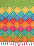 Vasthrlay Bandhani Printed Parrot Green Saree With Unstitched Blouse Piece