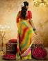 Vasthrlay Georgette Bandhani Unstitched Orange Saree