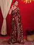 Vasthrlay Georgette Printed Unstitched Maroon Saree