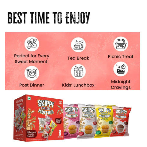 Skippi Eggless Muffins | Assorted Flavours