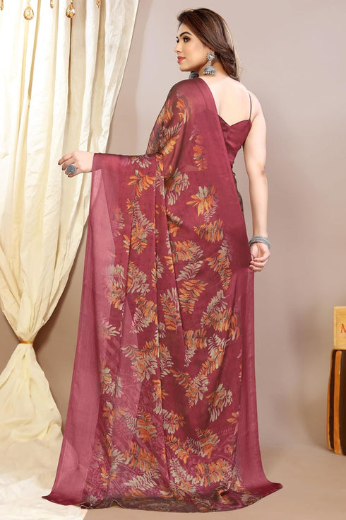 Vasthrlay Fashion Chiffon Turquoise Ethnic Wear