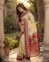Vasthrlay Banglori Printed Unstitched Peach Saree