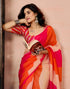 Vasthrlay Chanderi Printed Unstitched Orange Saree