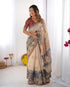Vasthrlay Grey Beige Traditional Multicolor Saree