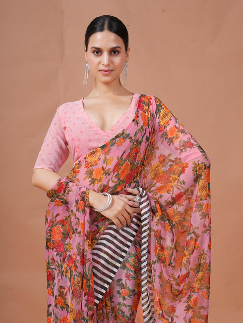 Vasthrlay Floral Unstitched Saree