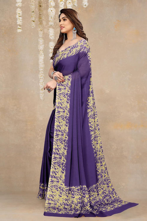 Vasthrlay Fashion Chiffon Abstrect Printed Ethnic Wear