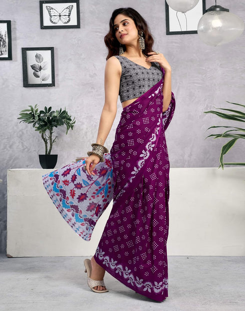 Vasthrlay Womens Printed Unstitched Green Saree