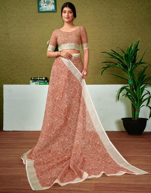 Vasthrlay Womens Cotton Printed Multicolor Saree