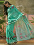 Vasthrlay Womens Printed Unstitched White Saree