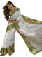 Vasthrlay Womens Printed Off-White And Parrot Green Saree With Unstitched Blouse Piece