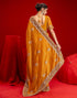 Vasthrlay Embroidery Scalloped Unstitched Maroon Saree