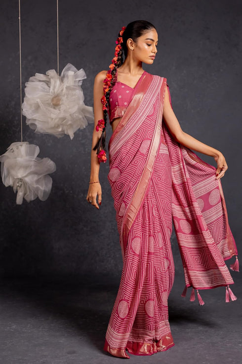 Vasthrlay Fashion Georgette Bandhani Printed Ethnic Wear