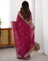Vasthrlay Georgette Bandhani Unstitched Purple Saree