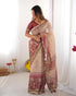 Vasthrlay Handloom Grey Beige Traditional Saree
